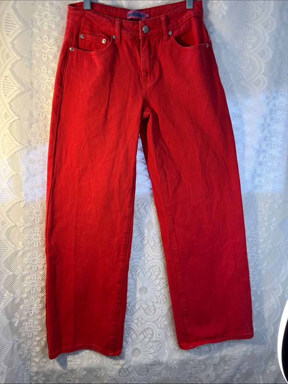 Edited Red Raelynn Baggy Low Rise Jeans XS